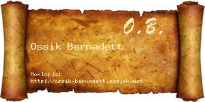 Ossik Bernadett névjegykártya